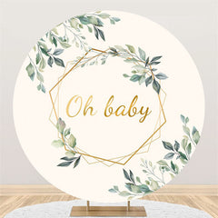 Lofaris Oh Baby Golden Hexagon Shower Circle Backdrop