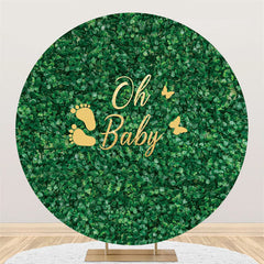 Lofaris Oh Baby Green Grass Round Shower Backdrop For Party