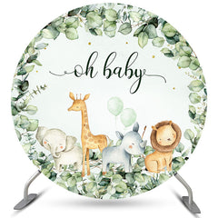 Lofaris Oh Baby Jungle Animal Theme Shower Circle Backdrop