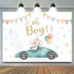 Lofaris Oh Boy Balloon Elephant Baby Shower Photo Backdrop