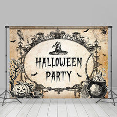 Lofaris Old Fashion Black Scary Happy Halloween Party Backdrop