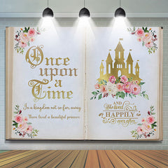 Lofaris Once Upon a Time Gold Castle Girls Birthday Backdrop