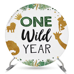 Lofaris One Wild Year Safari Round Birthday Party Backdrop