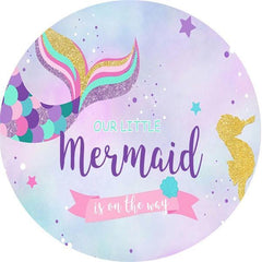 Lofaris Our Little Mermaid Is On The Way Birthday Backdrop