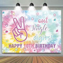 Lofaris Out Single Digits Graffiti Happy 10th Birthday Backdrop