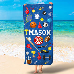 Lofaris Personalize Cute Cars And Balls Boy Beach Towel