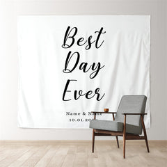 Lofaris Personalized Best Day Ever Wedding Backdrop with Names