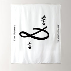 Lofaris Personalized Boho Wedding Backdrop White Quote
