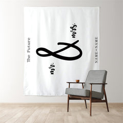 Lofaris Personalized Boho Wedding Backdrop White Quote