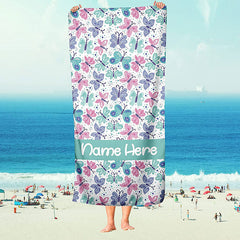 Lofaris Personalized Butterfly Travel Beach Towel For Girls