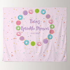 Lofaris Personalized Colored Doughnuts Baby Shower Backdrop