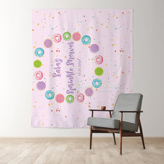 Lofaris Personalized Colored Doughnuts Baby Shower Backdrop