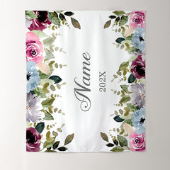 Lofaris Personalized Couples Name Flower Wedding Backdrop