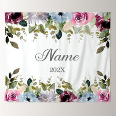 Lofaris Personalized Couples Name Flower Wedding Backdrop