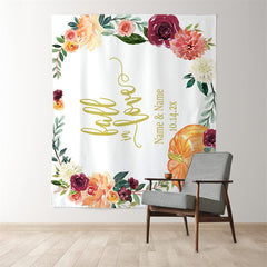 Lofaris Personalized Fall In Love Bridal Shower Backdrop