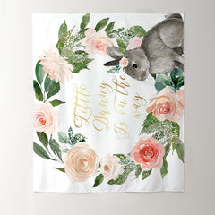 Lofaris Personalized Floral Bunny Party Backdrop For Baby Shower