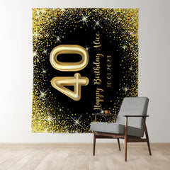 Lofaris Personalized Glitter Gold Sparkle Birthday Banner