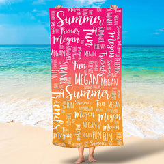 Lofaris Personalized Gradient And Name Summer Beach Towel