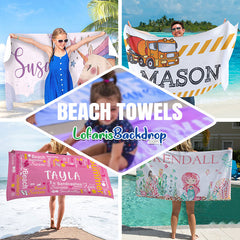 Lofaris Personalized Gradient And Name Summer Beach Towel