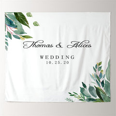 Lofaris Personalized Greenery Rustic Wedding Backdrop for Reception