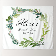 Lofaris Personalized Greenery Wreath Theme Wedding Backdrop