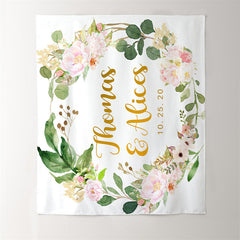 Lofaris Personalized Greenry Floral Wedding Reception Backdrop