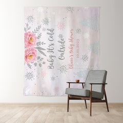Lofaris Personalized Its Cold Outside Baby Shower Backdrop Decor