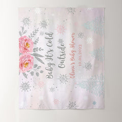 Lofaris Personalized Its Cold Outside Baby Shower Backdrop Decor