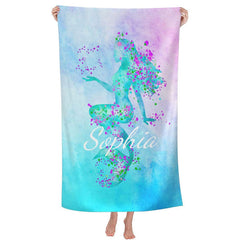 Lofaris Personalized Mermaid Princess Sand Free Beach Towel