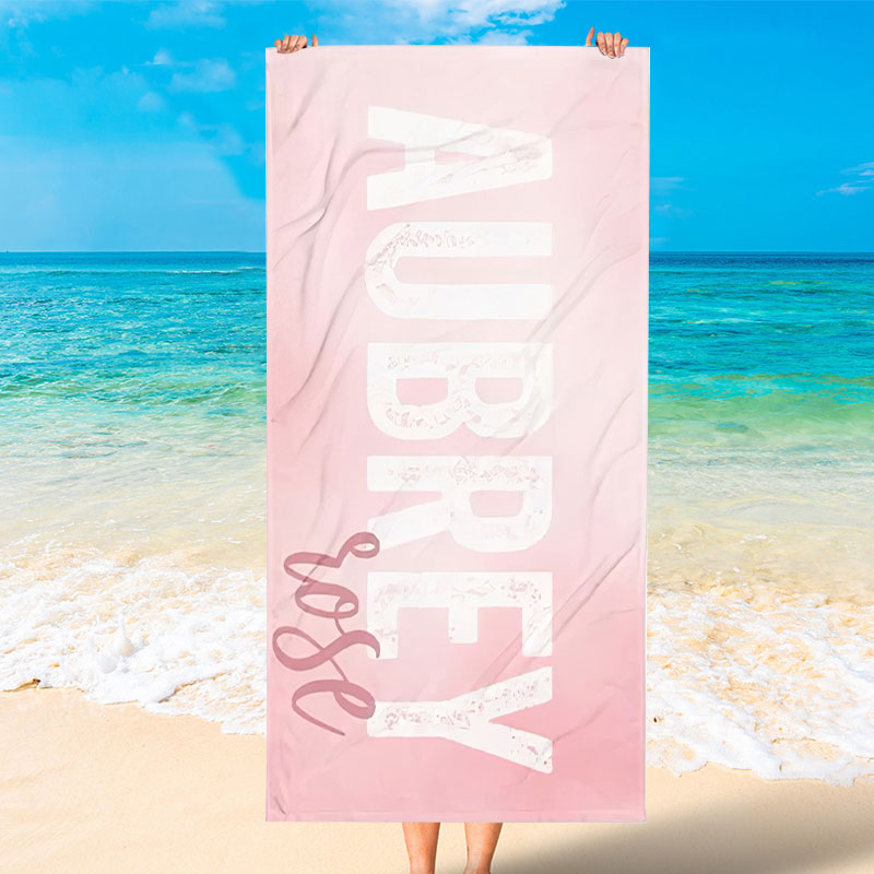 Lofaris Personalized Name Summertime Party Photo Beach Towel