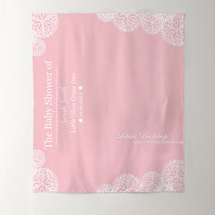 Lofaris Personalized Pink And White Baby Shower Backdrop For Girl