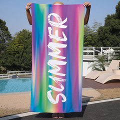 Lofaris Personalized Rainbow Pool Beach Towel For Adults