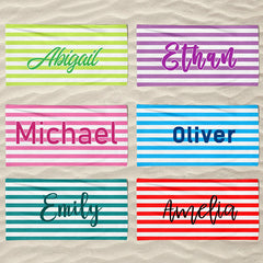 Lofaris Personalized Simple Stripes Name Summer Beach Towel