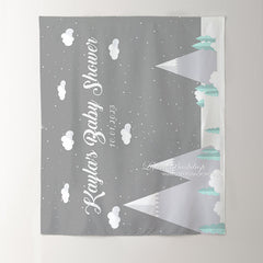 Lofaris Personalized Snow Mountain Baby Shower Backdrop