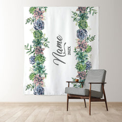 Lofaris Personalized Succulent Wedding Backdrop