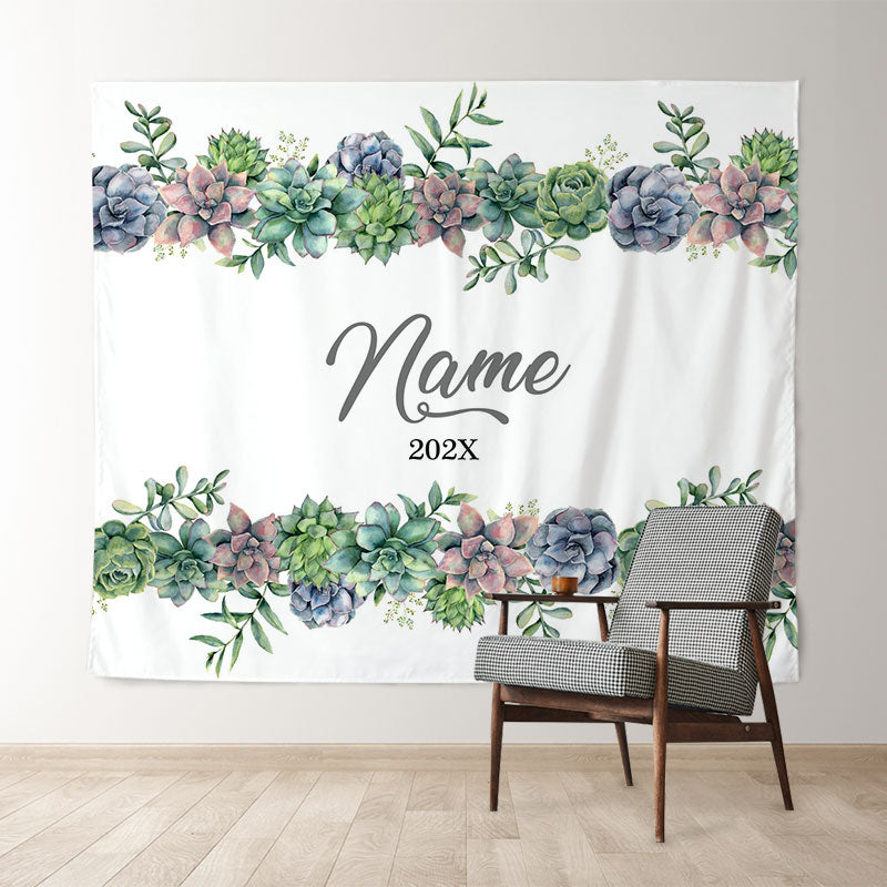 Lofaris Personalized Succulent Wedding Backdrop