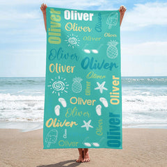 Lofaris Personalized Summer Picture And Name Beach Towel