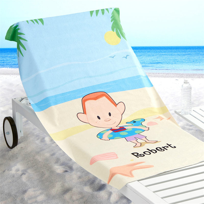 Lofaris Personalized Summer Seaside Beach Towel For Boy