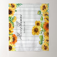 Lofaris Personalized Sunflower Wooden Wedding Decoration Backdrop