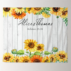 Lofaris Personalized Sunflower Wooden Wedding Decoration Backdrop