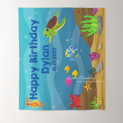 Lofaris Personalized Under The Sea Birthday Backdrop Decor