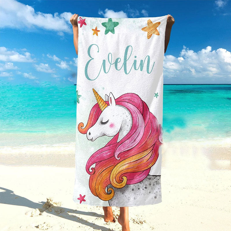 Lofaris Personalized Sea World Mermaid Beach Towel