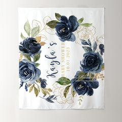 Lofaris Personalized Watercolor Flowers Baby Shower Backdrop