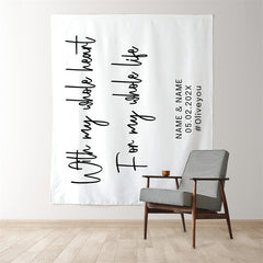 Lofaris Personalized Wedding Backdrop Tapestry for Photo