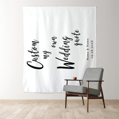 Lofaris Personalized White Wedding Backdrop Banner