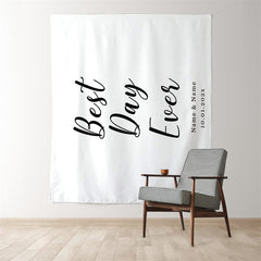 Lofaris Personalized White Wedding Party Backdrop for Arch