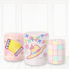 Lofaris Pink Accordion Cylinder Cover Flages Hat Plinth