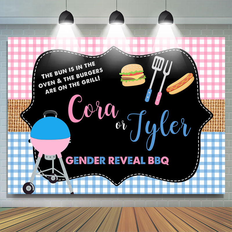 Lofaris Pink And Blue Gender Reveal Bbq Baby Shower Backdrop