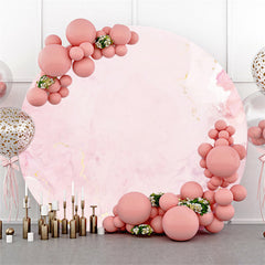 Lofaris Pink And Gold Simple Circle Happy Birthday Backdrop