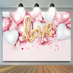 Lofaris Pink And White Ballon Love Backdrop For Valentines